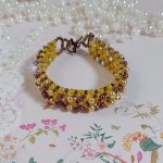 Bracciale di perle Soleil con perle di vetro e sfaccettature